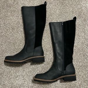 Boots, Nubuck Leather, Knee High, Lug Sole, NWT